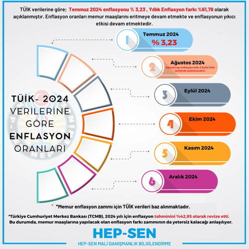 TÜİK 2024 VERİLERİNE GÖRE TEMMUZ AYI ENFLASYON ORANLARI